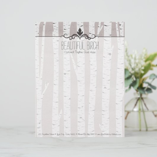 Rustikales Birken-Holz-Baum-u. Briefkopf (Stehend Vorderseite)