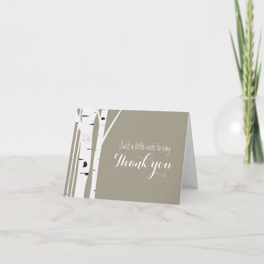 Rustikales Birkenbaumherz (gezeichnet) Danke Faltk (Vorderseite)