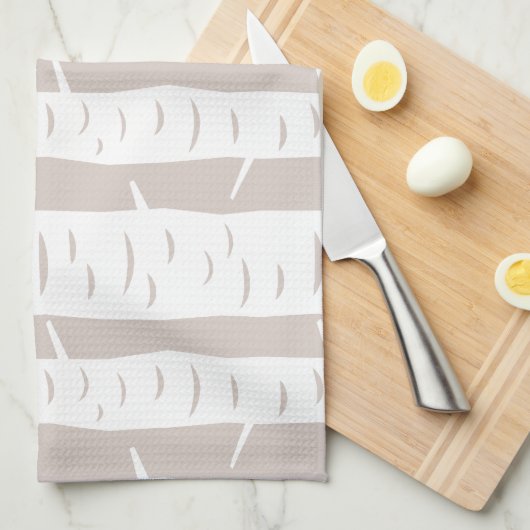 Rustikales Birkenbaummuster Geschirrtuch (Viertel Falte)