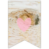 Rustikales Birkenholz, braunes Brautparty-Dekor Wimpelkette (Erste Fahne)