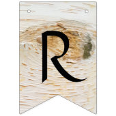 Rustikales Birkenholz, braunes Brautparty-Dekor Wimpelkette (Dritte Fahne)