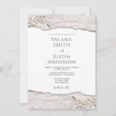 Rustikales Birkenholz Einladung (Vorderseite)