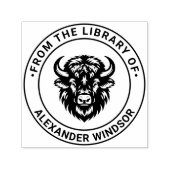 Rustikales Bison Head #1 Bibliotheksname Permastempel (Design)