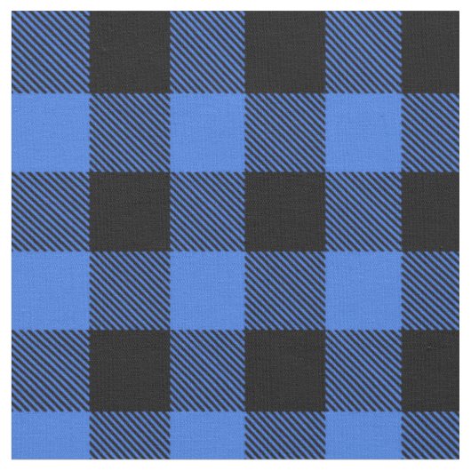 Rustikales Black Blue Buffalo Kariert Stoff (Nahaufnahme)