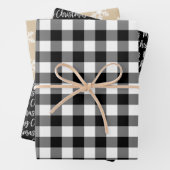Rustikales Black Buffalo Kariert Frohe Weihnachten Geschenkpapier Set (Beispiel)