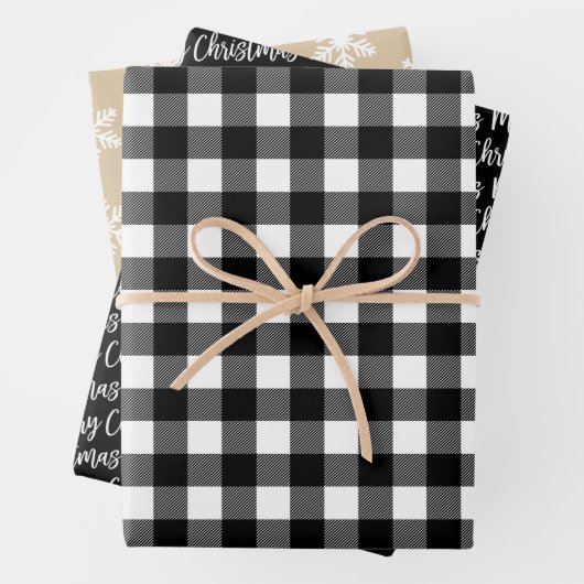 Rustikales Black Buffalo Kariert Frohe Weihnachtsm Geschenkpapier Set (Beispiel)