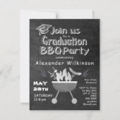 Rustikales Black Chalkboard 4 Foto Fun Abschluss G Einladung (Vorderseite)