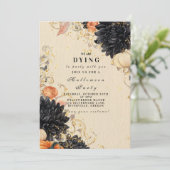 Rustikales Black Dahlia Halloween-Party Einladung