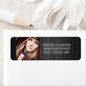 Rustikales Black Wood Abschluss Foto Adressenmarke (Insitu)