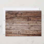 Rustikales Blackboard bei der Einladung zum Holzsc (Rückseite)