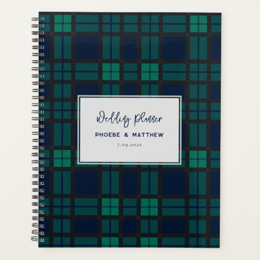 Rustikales Blackwatch Script Wedding Tartan Planer (Vorderseite)