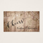 Rustikales, blassbraunes Holz mit Lights Trinkkart (Rückseite)