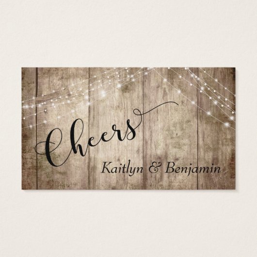 Rustikales, blassbraunes Holz mit Lights Trinkkart (Rückseite)