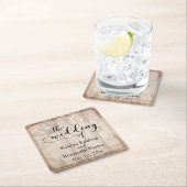 Rustikales, blassbraunes Holz und Lichter, "Die Ho Rechteckiger Pappuntersetzer (Vor Ort)