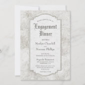 Rustikales, blassgraues Verlobung-Dinner Einladung (Vorderseite)