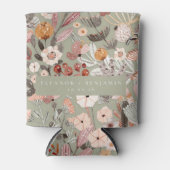 Rustikales Blatt Green Taupe floral Boho Custom We Dosenkühler (Vorderseite)