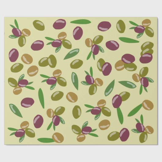 Rustikales Blätter für Olivenöl und Olivenöl Geschenkpapier (Flach)