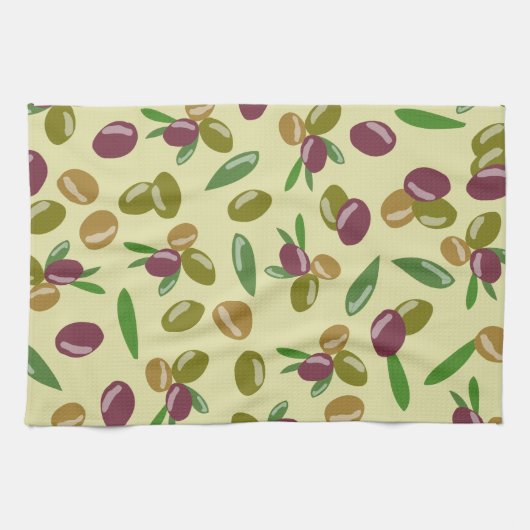 Rustikales Blätter für Olivenöl und Olivenöl Geschirrtuch (Horizontal)