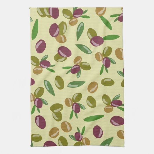 Rustikales Blätter für Olivenöl und Olivenöl Geschirrtuch (Vertikal)