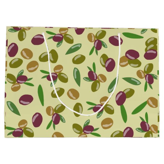 Rustikales Blätter für Olivenöl und Olivenöl Große Geschenktüte (Rückseite)