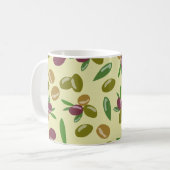 Rustikales Blätter für Olivenöl und Olivenöl Kaffeetasse (Vorderseite Links)