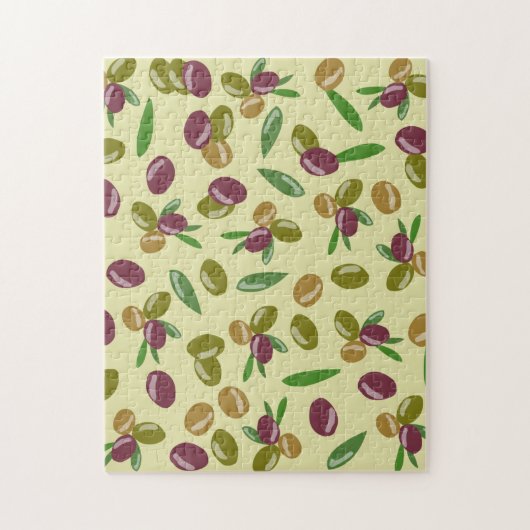 Rustikales Blätter für Olivenöl und Olivenöl Puzzle (Vertikal)