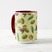 Rustikales Blätter für Olivenöl und Olivenöl Tasse (Vorderseite Links)