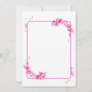 Rustikales Blätterkaskade-Motiv pink Einladung