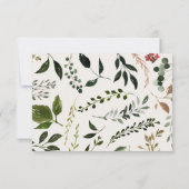 Rustikales Blattwerk, Blumen und Junggeburt Save The Date (Rückseite)