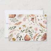 Rustikales Blattwerk, Blumen und Junggeburt Save The Date (Rückseite)