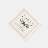 Rustikales Blattwerk, Blumenfreude und Junggeselle Serviette (Ecke)