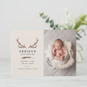 Rustikales Blattwerk, Blumenverkündung und Junggeb Save The Date (Stehend Vorderseite)