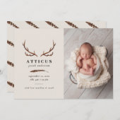 Rustikales Blattwerk, Blumenverkündung und Junggeb Save The Date (Vorne/Hinten)