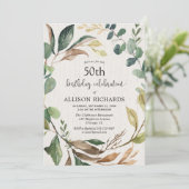 Rustikales Blattwerk fällt jedes Alter Erwachsenen Einladung (Stehend Vorderseite)