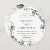 Rustikales Blattwerk Goldmedaille Einladung (Vorne/Hinten)