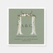 Rustikales Blattwerk, hellblühende Junggeburt Serviette (Vorderseite)