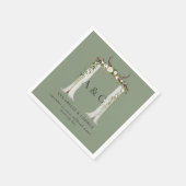 Rustikales Blattwerk, hellblühende Junggeburt Serviette (Ecke)