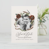 Rustikales Blattwerk, Junghengst Save the Date (Stehend Vorderseite)