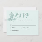 Rustikales Blau RSVP Karte (Vorderseite)