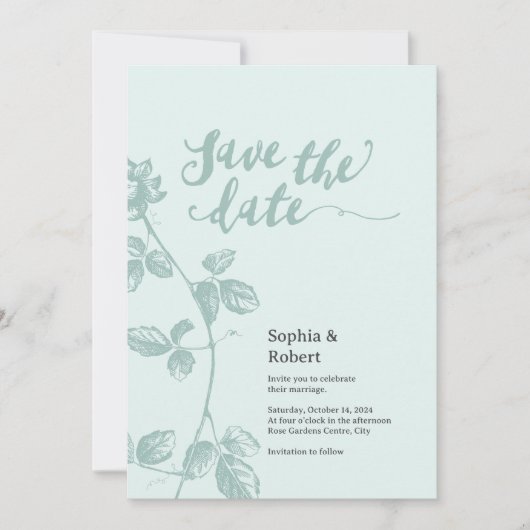 Rustikales Blau Save The Date (Vorderseite)