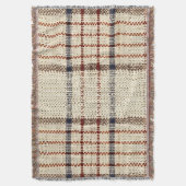 Rustikales Blau und Beige Kariertes Muster Decke (Vorderseite Vertikal)