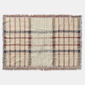 Rustikales Blau und Beige Kariertes Muster Decke (Vorderseite)