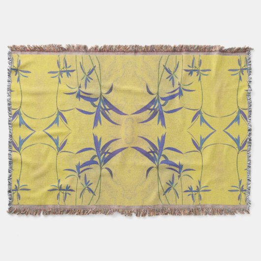 Rustikales Blau und Gelb Decke (Vorderseite)