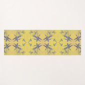 Rustikales Blau und Gelb Yogamatte (Vorderseite (Horizontal))
