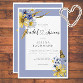 Rustikales Blau und Gelbe Wildblumen Brautparty Einladung