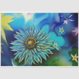 Rustikales Blau und grüne Wasserfarben Seidenpapier