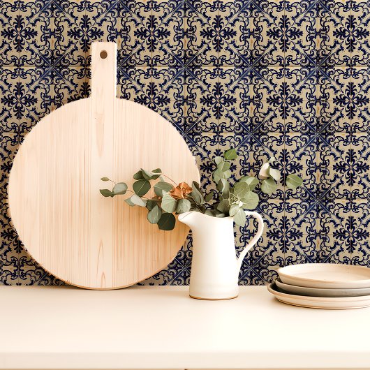 Rustikales Blau und Weiße Majolica Fliese