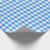 Rustikales Blau-Weiß-Gingham-Muster Geschenkpapier (Ecke)