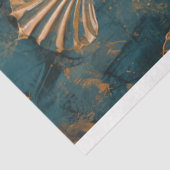 Rustikales blaues Abstraktes Meer und Muscheln Seidenpapier (Ausschnitt)