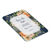 Rustikales blaues Aquarell - Blumengesteck Save th Magnet (Rechte Seite)